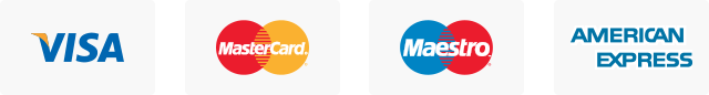 Visa, Mastercard, Maestro, American Express